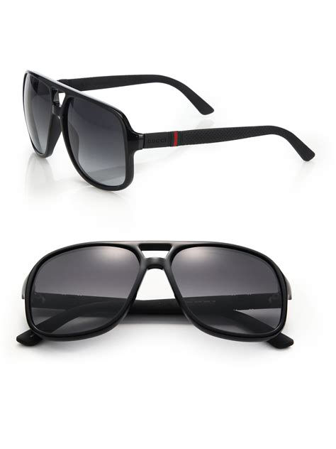 mens black gucci aviator sunglasses|Gucci aviator sunglasses nylon arms.